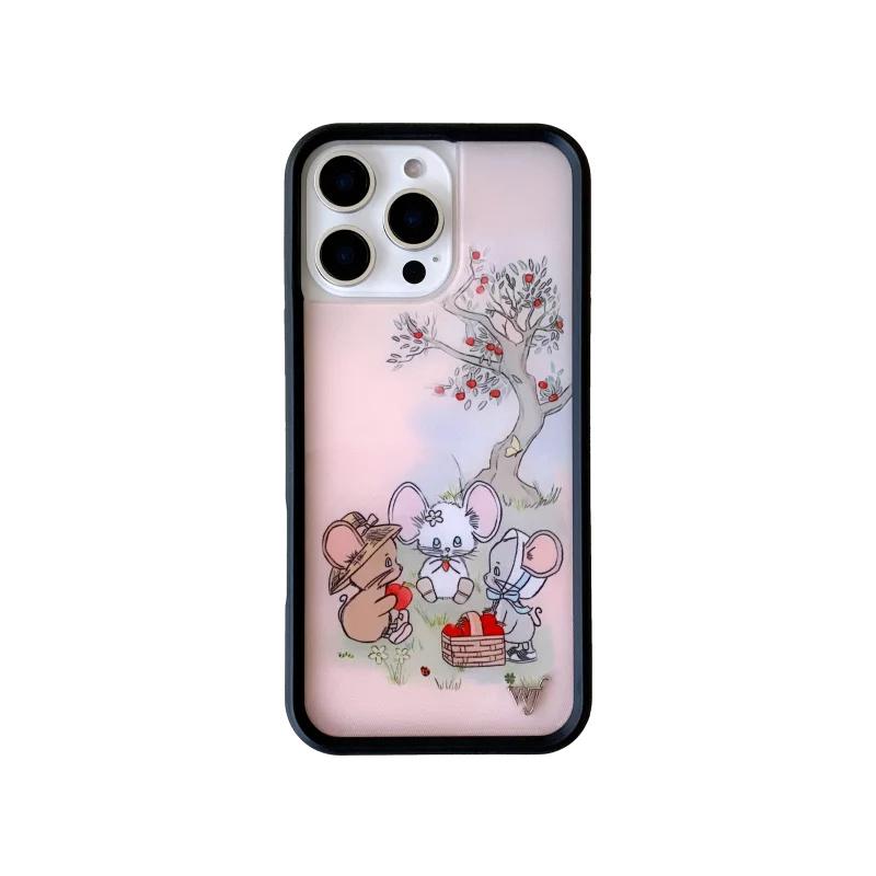 Чехол для телефона Wildflower 3D Mice Friends wf Защита от падений для iPhone 16 15 14 13 12 Pro Max Plus 16pro WF Красная Мечта Звезда Мультяшная Обложка