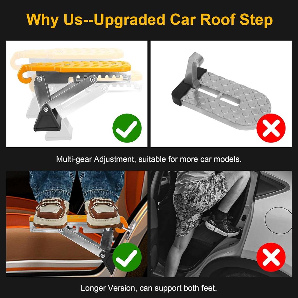 Universal Car Door Step SUV Truck Foldable Door Latch Step with Adjustable Angle for Car Roof Access