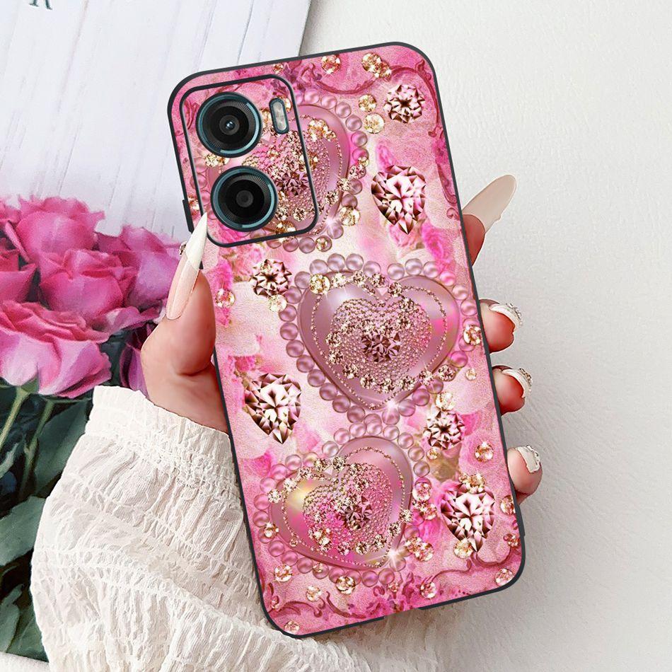For Motorola Moto G05 G15 E15 2024 Floral Butterfly Phone Case For MOTO G05 G15 E15 4G Black Silicone Soft Lightweight Case