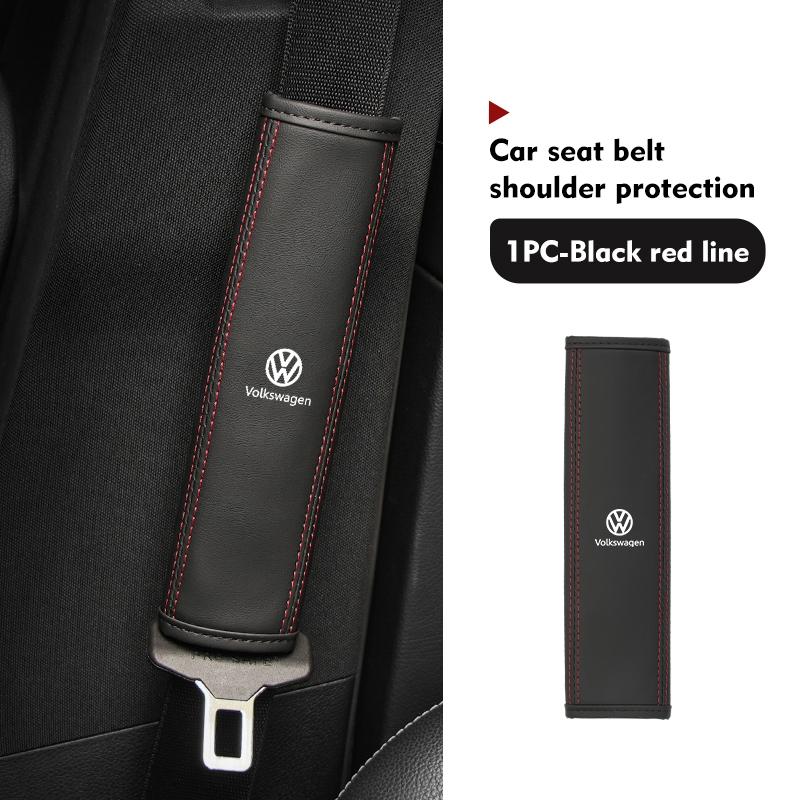 XYZ1 Leather Seat Belt Shoulder Cover Trim Edge Three Color Anti‑Scratch For Volkswagen VW Scirocco Passat Polo B5 B6 B7 CC Tiguan