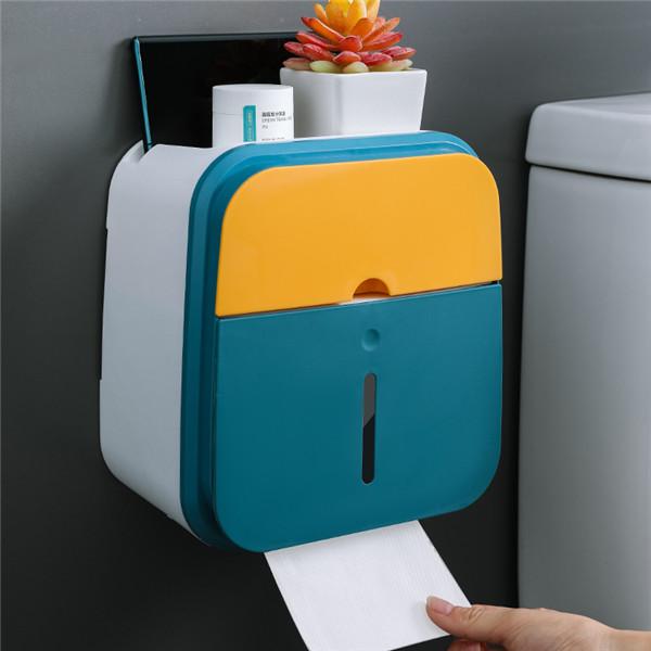 Waterproof Wall Mounted Tissue Toilet Paper Holder Paper Shelf Tray Roll Tube Storage Box Creative Tissue Box