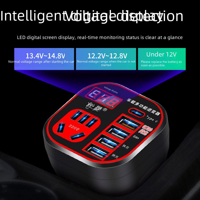 Универсальный автомобильный инвертор 12В/24В в 220В с интеллектуальной зарядкой