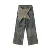 Y2k винтажные женские джинсы Harajuku Star Patchwork широкие корейские джинсовые брюки стираные мешковатые брюки уличная одежда
