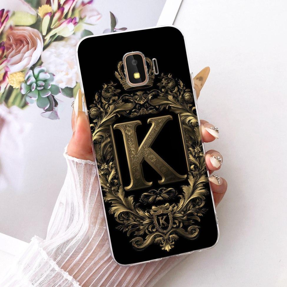Прозрачный Чехол Для Samsung Galaxy J2 Core 2018 J260A J260F J260G Чехол Для Samsung J2 Core 2018 Роскошная Корона Буквы от A до Z 2D Рисованный