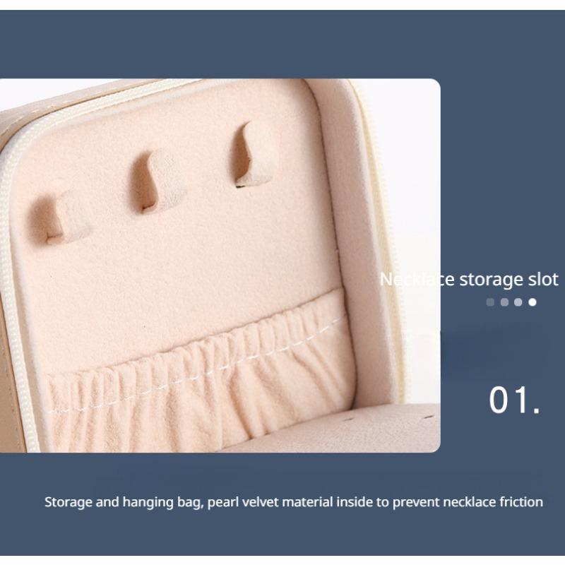 PU Jewelry Box Storage Mirror Box 26 Printed Letter Jewelry Box Portable Jewelry Storage Box Earring Ring Box