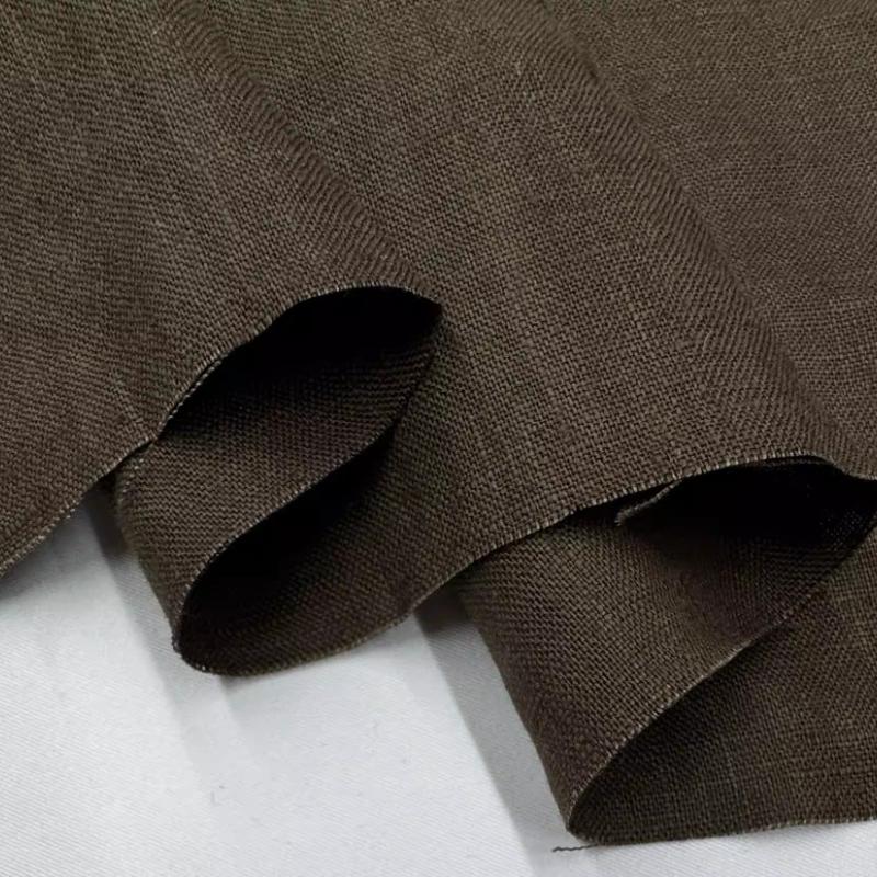 Чистая льняная ткань Стиранный лен Комфортная дышащая ткань для весны и лета DIY Платье Широкие брюки Легкая куртка Одежда