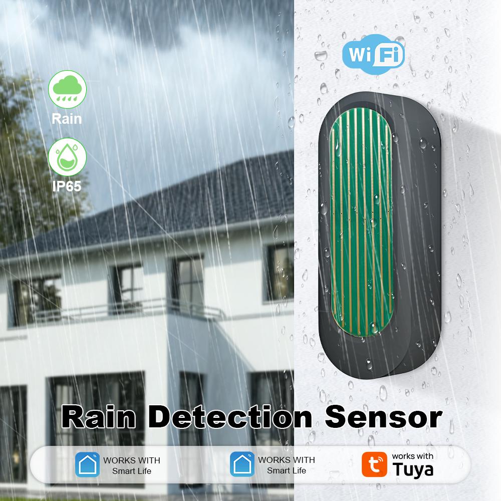 ONENUO WiFi or Zigbee Rain Sensor Tuya IP65 Outdoor Waterproof Rain Detection Water Leak Sensor Real Time APP Monitoring Alert