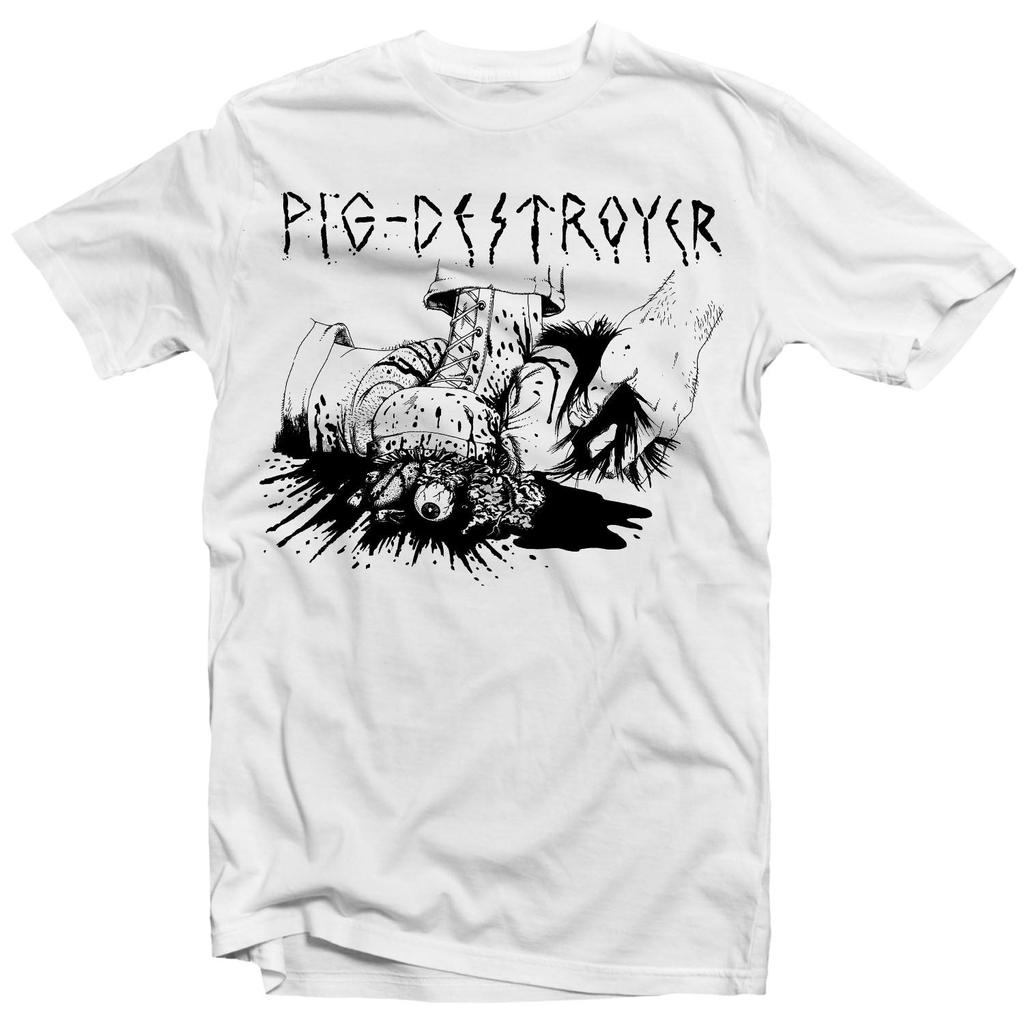 Jef Whitehead Design Pig Destroyer Rock Band Graphic Tee  Cotton Round Neck Casual Unisex Tshirt Summer Top