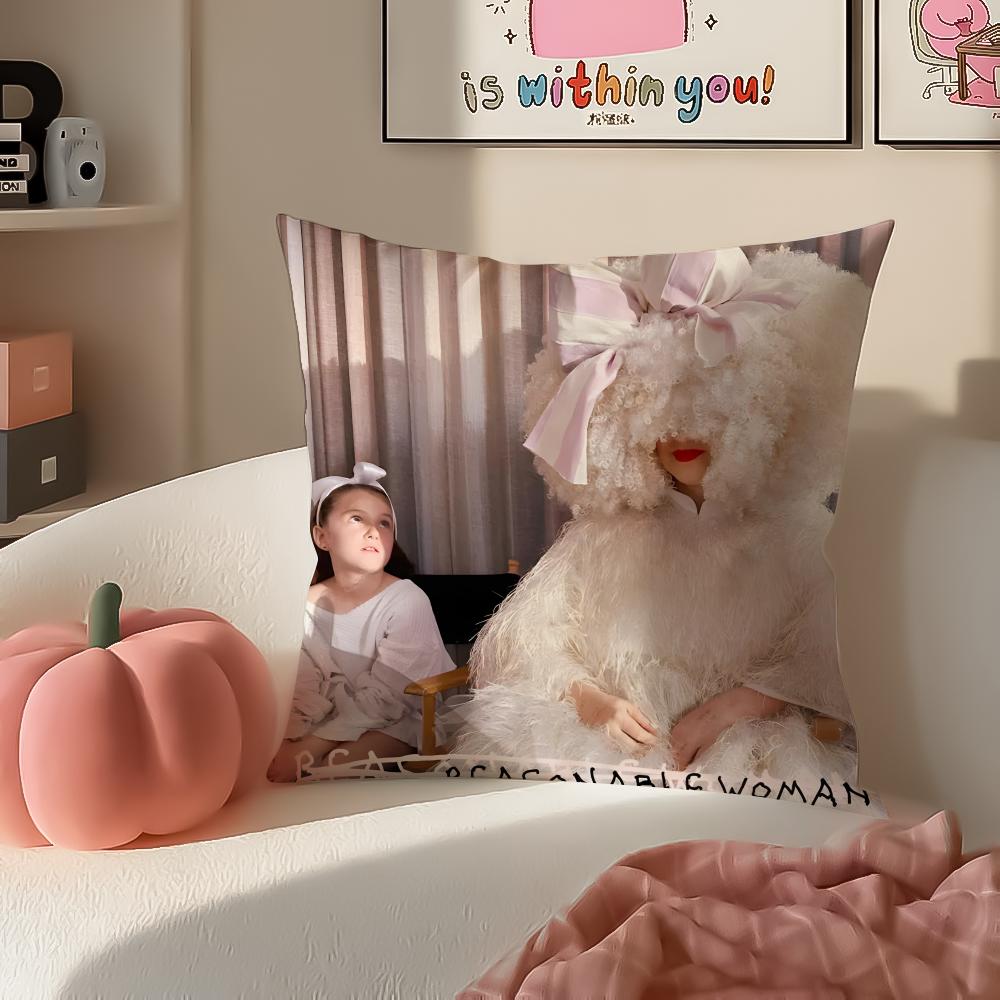 Mysterious Pop Australian Singer SSia FFurler Cushion Cover Pillowcase Short Plush Invisible zipper Room Sofa Cushion Cover