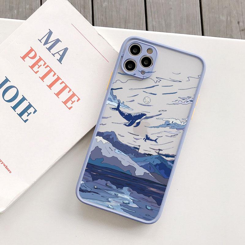 Фантастический Чехол для Телефона с Китом Для iPhone 16 14 13 15 12 11 Pro Max Mini SE2 8 7 Plus X XR XS Аниме Цветные Киты Ударопрочные Чехлы