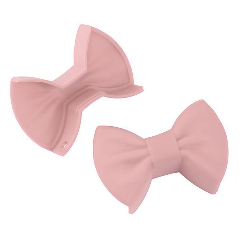 2pcs Silicone Oven Mitts Creative Bow Shape Oven Gloves Heat Resistant Pot Holders For Cooking Mini Oven Gloves Kitchen Tool