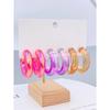 3 Pairs of Acrylic C-Shaped Hoops for Women's Everyday Jewelry Earings for Women