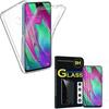 Silicone Case - Samsung - Galaxy A40 - Full Protection - Transparent - 3x Tempered Glass