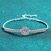 S925 Sterling Silver Hand-inlaid Moissanite Round Diamond Bracelet Gypsophila Bracelet Simple and Fashionable Gift for Girlfriend