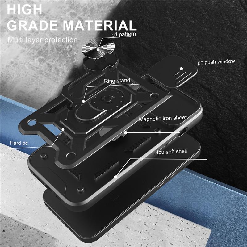 Подходит для iPhone17 Pro Max Чехол для мобильного телефона с держателем-кольцом Sergeant Apple 7 Shun Бронированный чехол-окошко