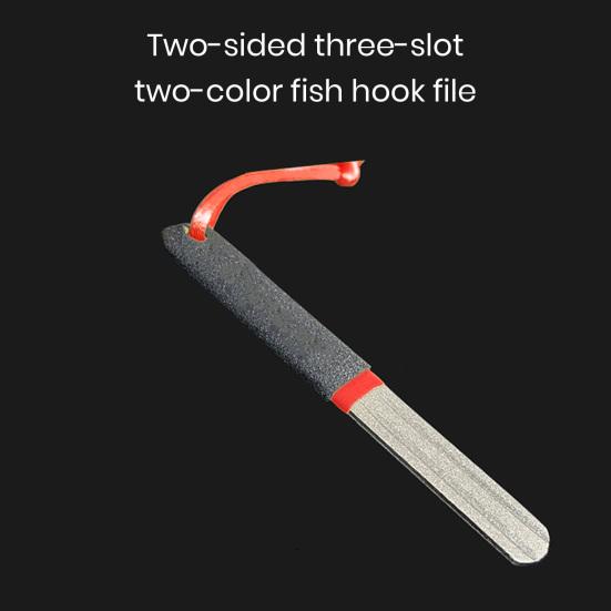 Fishing Whetstone Double Sided Fishing Hook Sharpener Fishhook Sharpening Grinding Stone Diamond-Material File Cutter Sharpening Tool Accessories