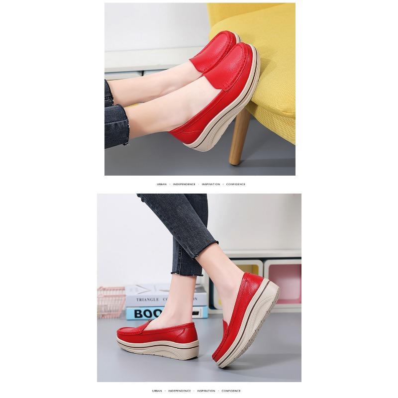 Весна и осень Новые повседневные женские туфли на плоском скошенном каблуке, универсальные, с толстой подошвой и средним каблуком