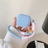 Синий силиконовый чехол для AirPods 4 3 2 1 Pro2 Мягкие силиконовые чехлы для наушников AirPods Pro 2 2-го 4-го поколения Чехол с ремешком