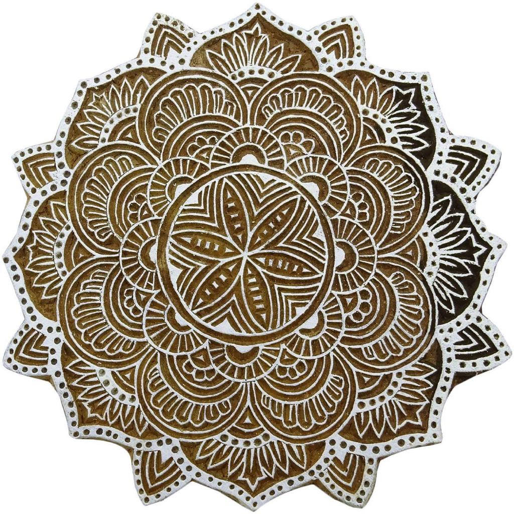 Ручной Резной Цветочный Узор Текстильной Древесины Штамп Печати Блоки Деревянный Блок