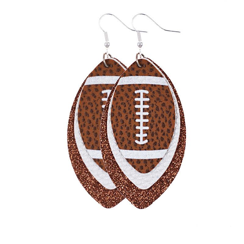 Multilayer Rugby Droplet Leather Earrings Summer Christmas Leather Earrings