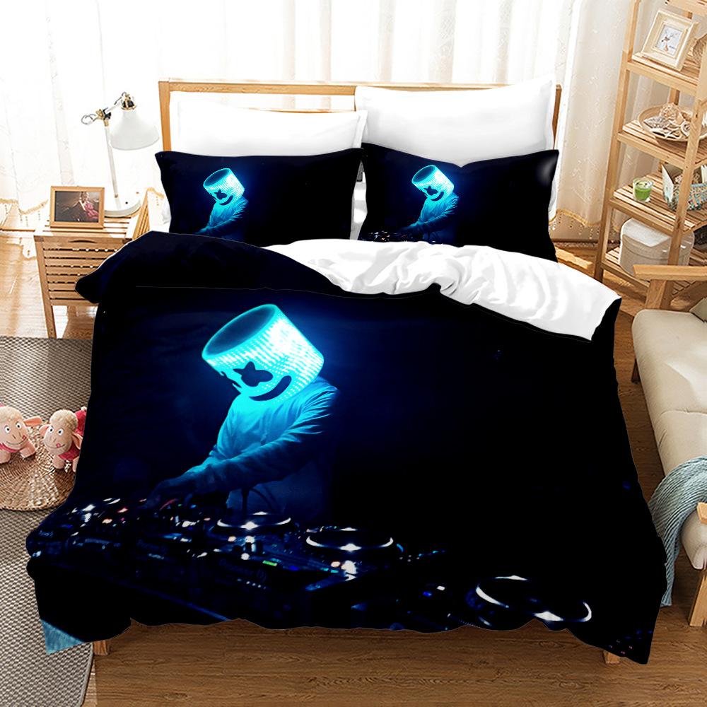 New 3PCS Single-sided Printed Series DJ Digital Printing Duvet Cover Bedding Set Comfortable Breathable Sheet Comforter Bed Set