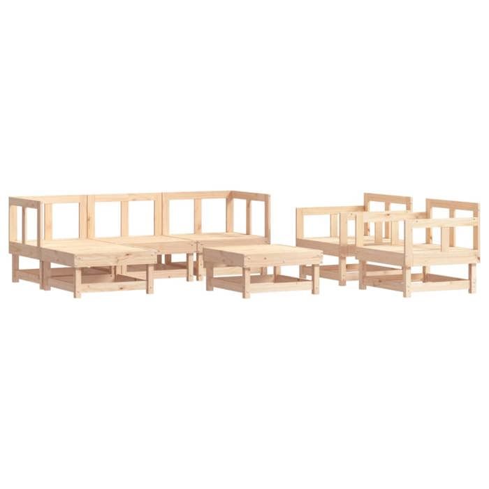 Salon de jardin - Maison Exclusive - Bois de pin massif - 7 pcs - Design modulaire