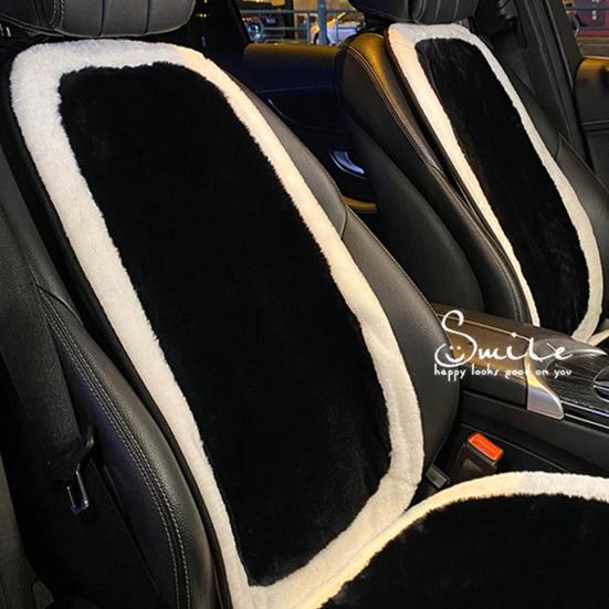Уютная подушка для автомобильного сиденья, зимняя плюшевая четырехсезонная черно-белая волокнистая грелка, автомобильные аксессуары