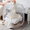 Folding Dirty Laundry Sorting Basket Washing Frame Bathroom Cloth Mesh Storage Bag Frame Bucket Laundry Organizers Storage Pouch