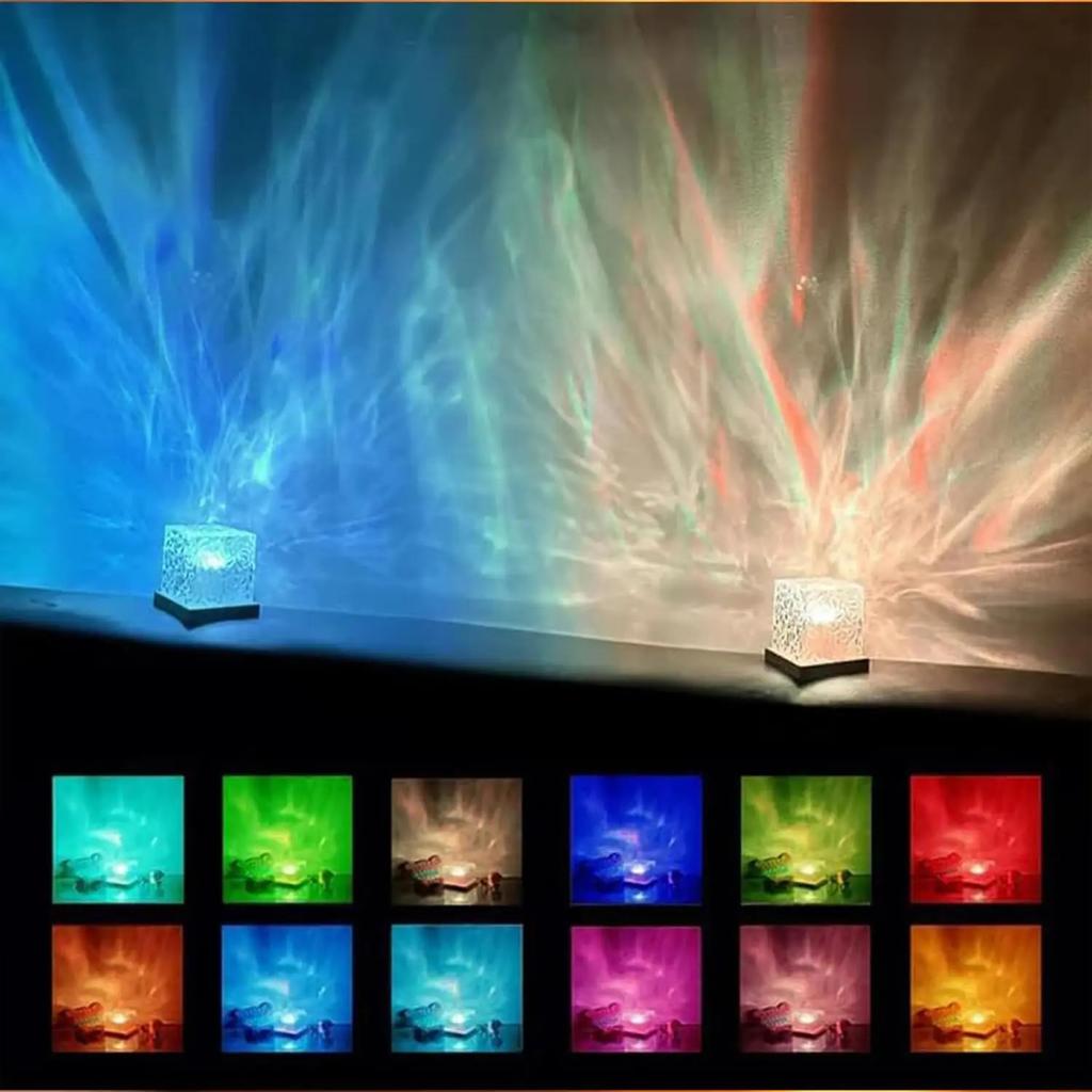 RGB 16 цветов Волна Воды Атмосферный Свет Спальня Свет и Тень Атмосфера Вращающийся Стол Прикроватный Гостиная Ночной Свет