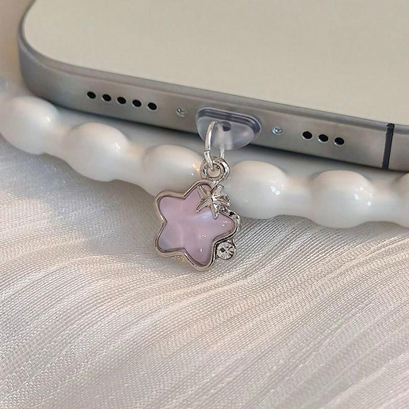 Cute Diamond Star Shaped Phone Anti Dust Plugs Charging Port Protector Stopper Cap Covers For iPhone Micro USB Jack Type C Plugs
