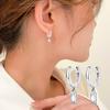 1 пара сережек-капель, геометрические кубические цирконии, полированный металл, легкие серьги-хаги с гладкой поверхностью, для повседневной носки, вечеринок, свиданий