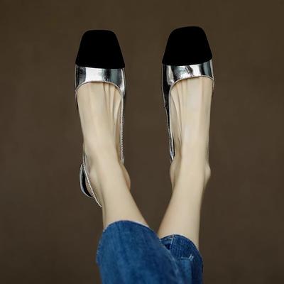 Французский 2025 лето новый маленький ароматный стиль сочетание цветов одинарная обувь универсальная женская обувь сумка для поездок римские плоские сандалии женские