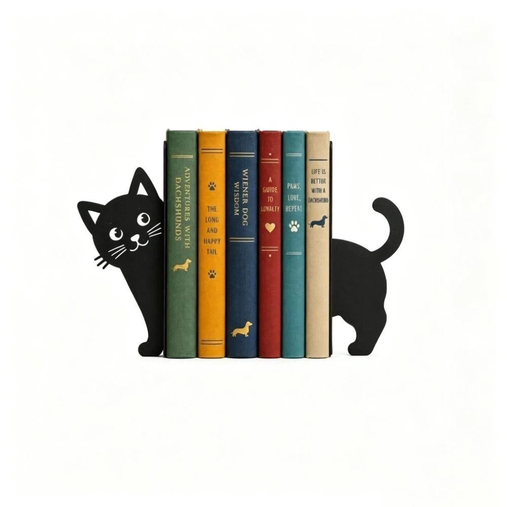 Stable Metal Bookend Cute Book Organizer Cat Lover Cat Bookend Office