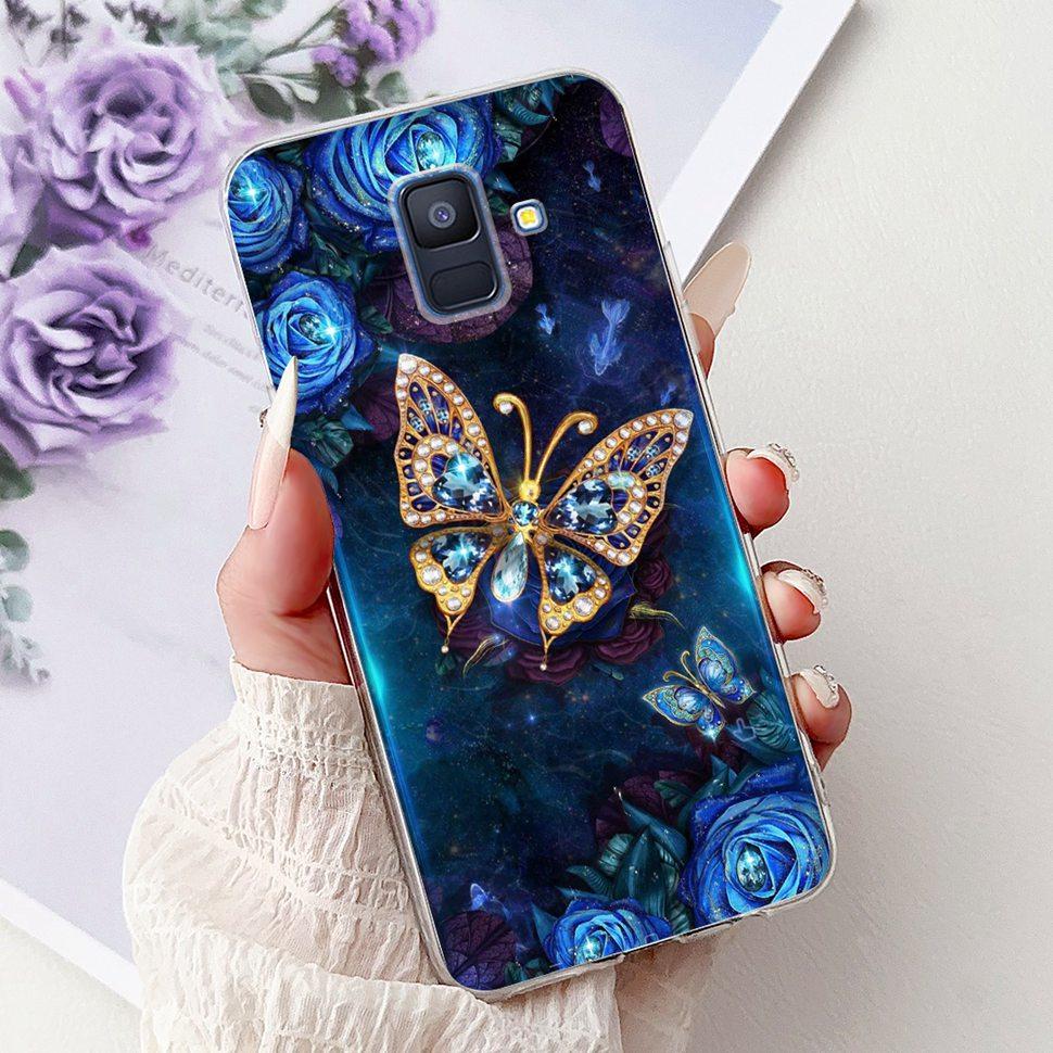 Чехол для Samsung Galaxy A6 2018 Роскошный Расписной Чехол Мягкий Силиконовый Чехол для Телефона Для Samsung A 6 A6 GalaxyA6 2018 Задняя Крышка Coque