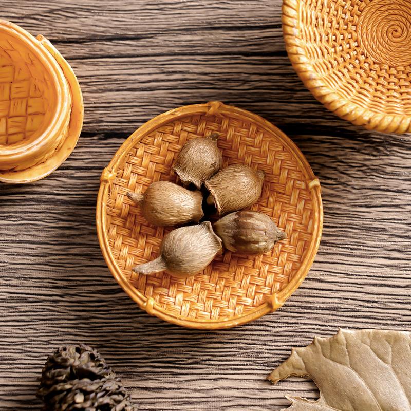 Кукольный домик Имитация ротанговой корзины DIY Декоративные аксессуары Мини-контейнер для хранения Маленькие украшения