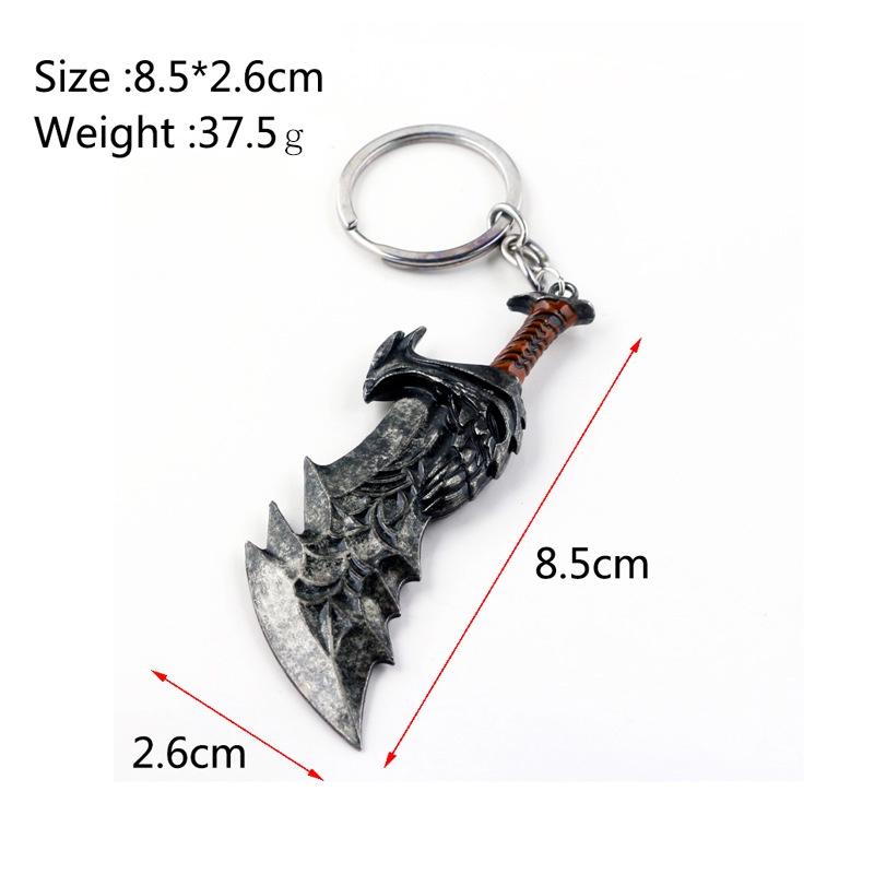 Of God War 4 Kratos 3d Head Keychain Leviathan Axe Key Chain Ring Metal Jewelry