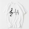 Fashionable Music Rhythm Pure Cotton Short Sleeve Tshirt Round Neck Casual Top For Men And Women