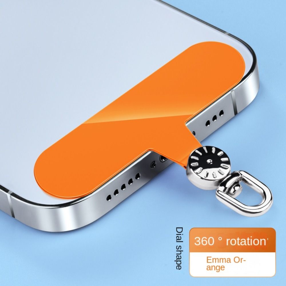 Hanging Cord Metal Phone Patch 360° Rotatable Phone Card Clip Phone Lanyard Gasket Replacement
