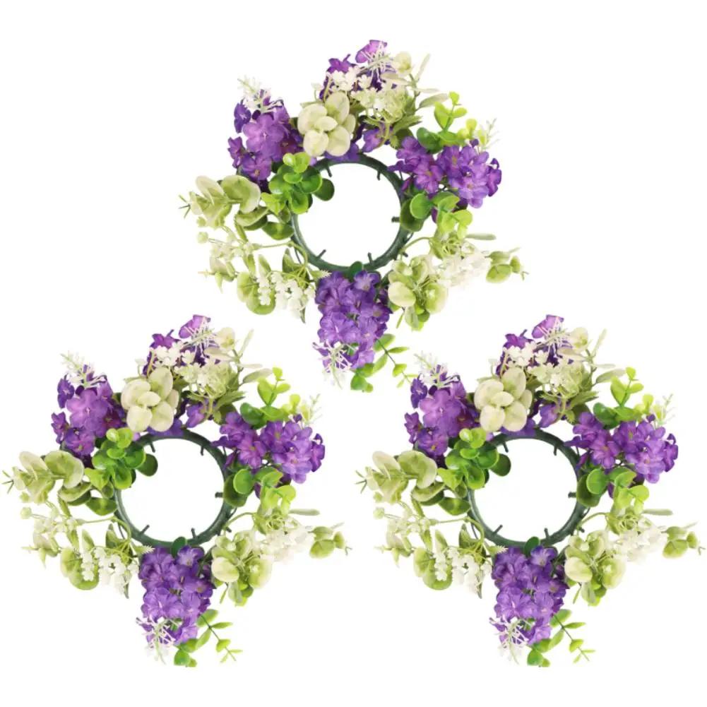 Eucalyptus Wreath Artificial Flower Garland Craft Projects Elegant Style Natural Aesthetic Artificial Flower Candle Garland 25cm