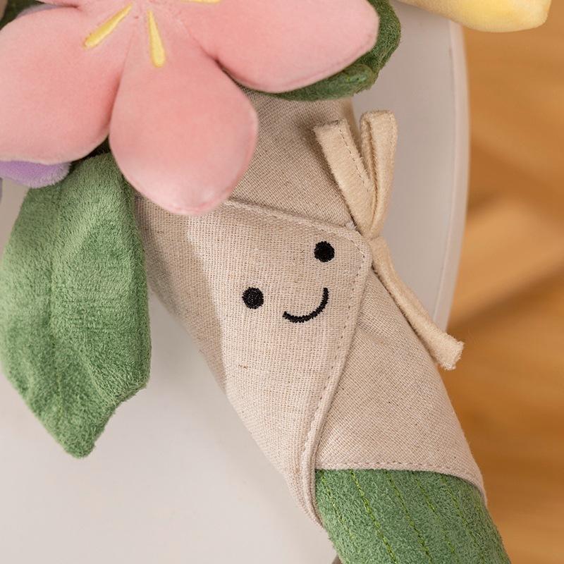 Handheld Plush Bouquet Doll Toy Fun Flower Gift For Girlfriend Birthday Soft Stuffed Animal Collectible For All Ages