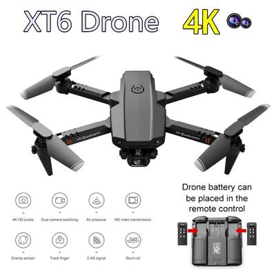 Новый мини-дрон XT6 4K 1080P HD камера Wi-Fi FPV давление воздуха удержание высоты складной квадрокоптер RC Дрон детская игрушка подарки для мальчиков