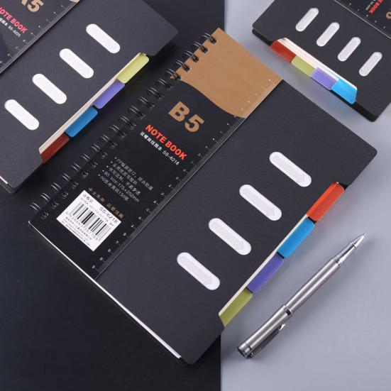 Спиральный блокнот с разделителями, гладкое письмо, утолщенная страница премиум-класса с кольцом для катушки A5/B5, блокнот-планировщик, офисные принадлежности