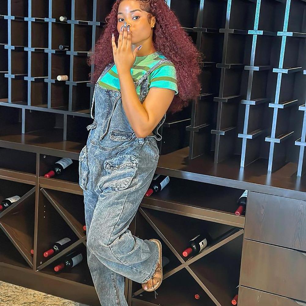 Женские джинсовые джинсы на подтяжках, женские корейские свободные комбинезоны, женские винтажные джинсы с плечевым ремнем