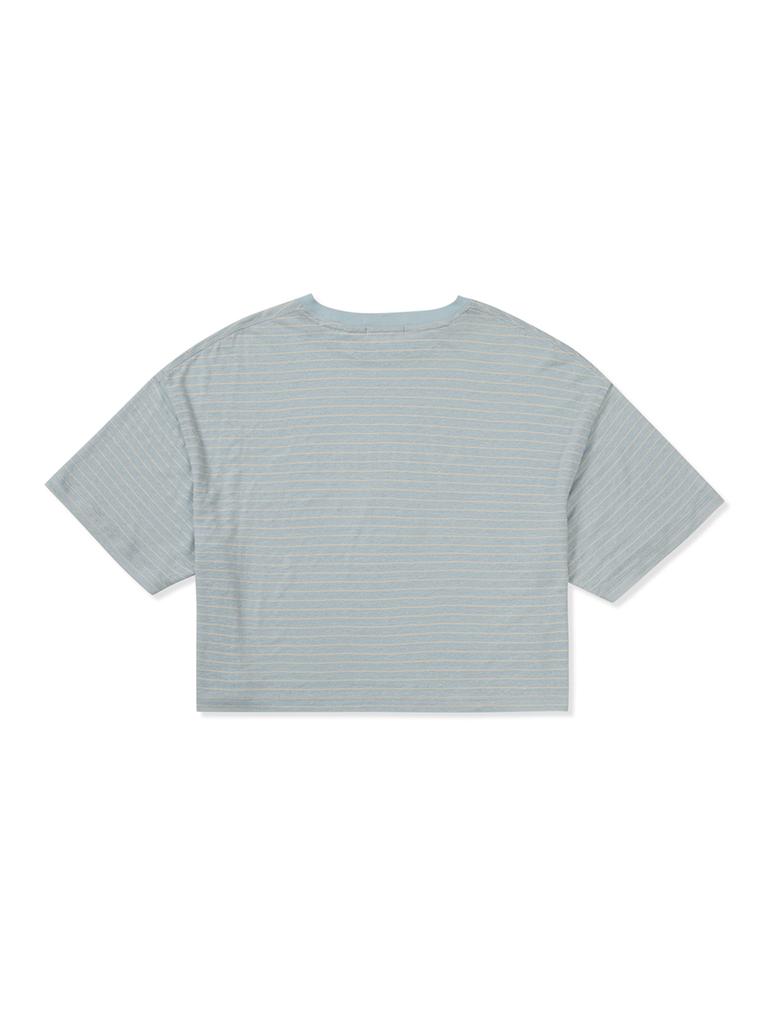 CLOVE [25Ss Clove] Summer Stripe Short T-Shirt (Sky Blue)