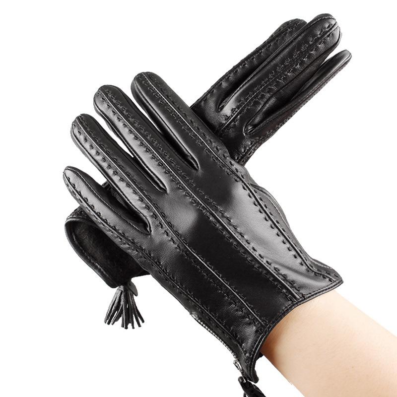 Женские кожаные перчатки Перчатки из натуральной кожи Женские перчатки для сенсорных экранов Черные танцевальные перчатки для девочек Черные танцевальные перчатки Женские кожаные перчаткиTouch
