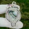 Friendship Day Sale Natural Tree Agate Pink Topaz Pendant 925 Sterling Silver