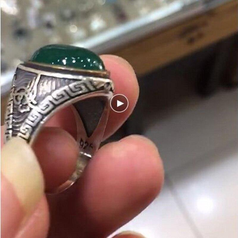 Женское кольцо из 100% серебра 925 пробы, тайское серебро, зеленый, натуральный камень, нежные узоры или рисунки, восстанавливающие древние пути, кольца Ms
