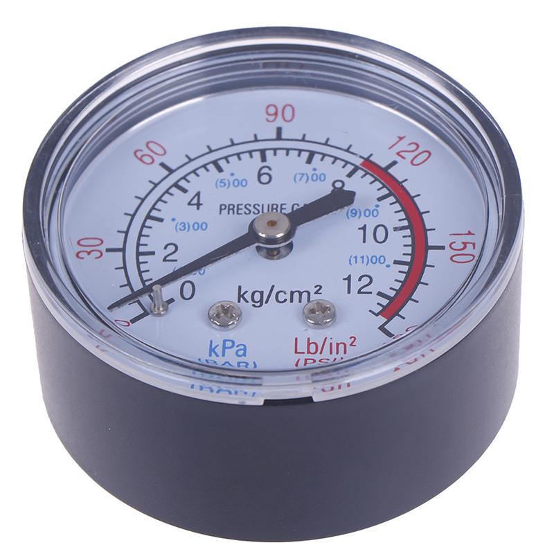 Bar Air Pressure Gauge 13Mm 1/4 Bsp Thread Double Scale For Air Compressor