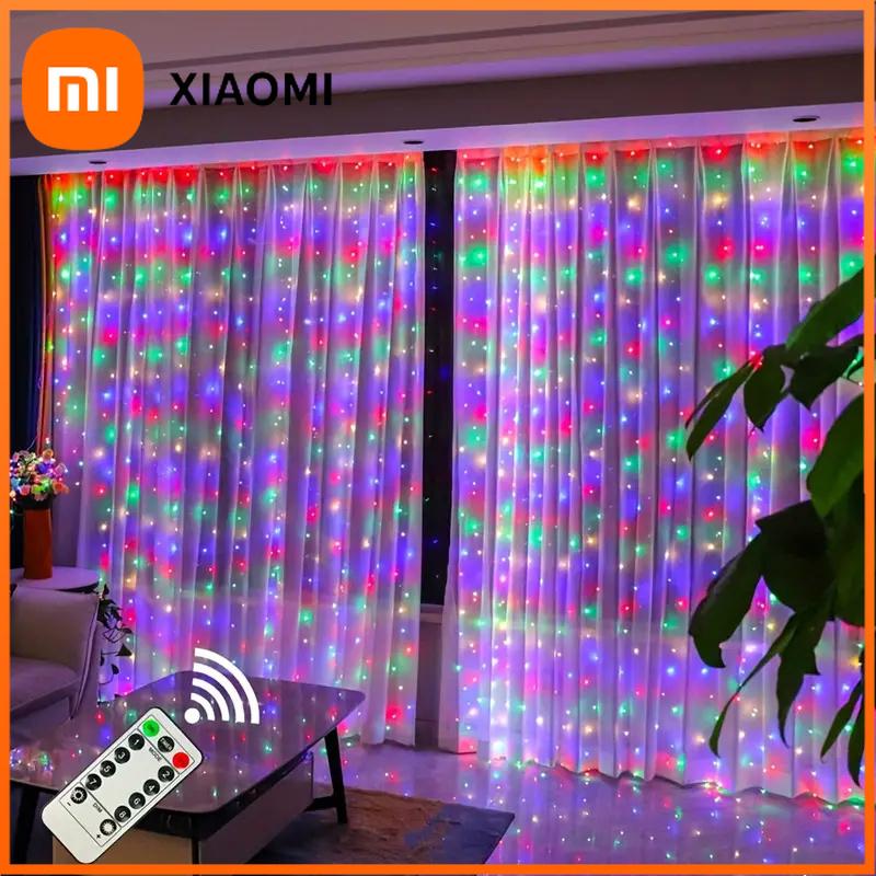 Xiaomi Светодиодная гирлянда-штора 8 режимов USB пульт управления гирлянда феи нить свадебный рождественский декор для дома спальни новогодний светильник