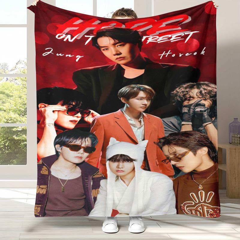 Чон Хосок J Hope Kpop B-BTS Фланелевое одеяло, Ультрамягкий теплый плюшевый плед для дома, спальни, кровати, дивана, офиса, кемпинга, подарок
